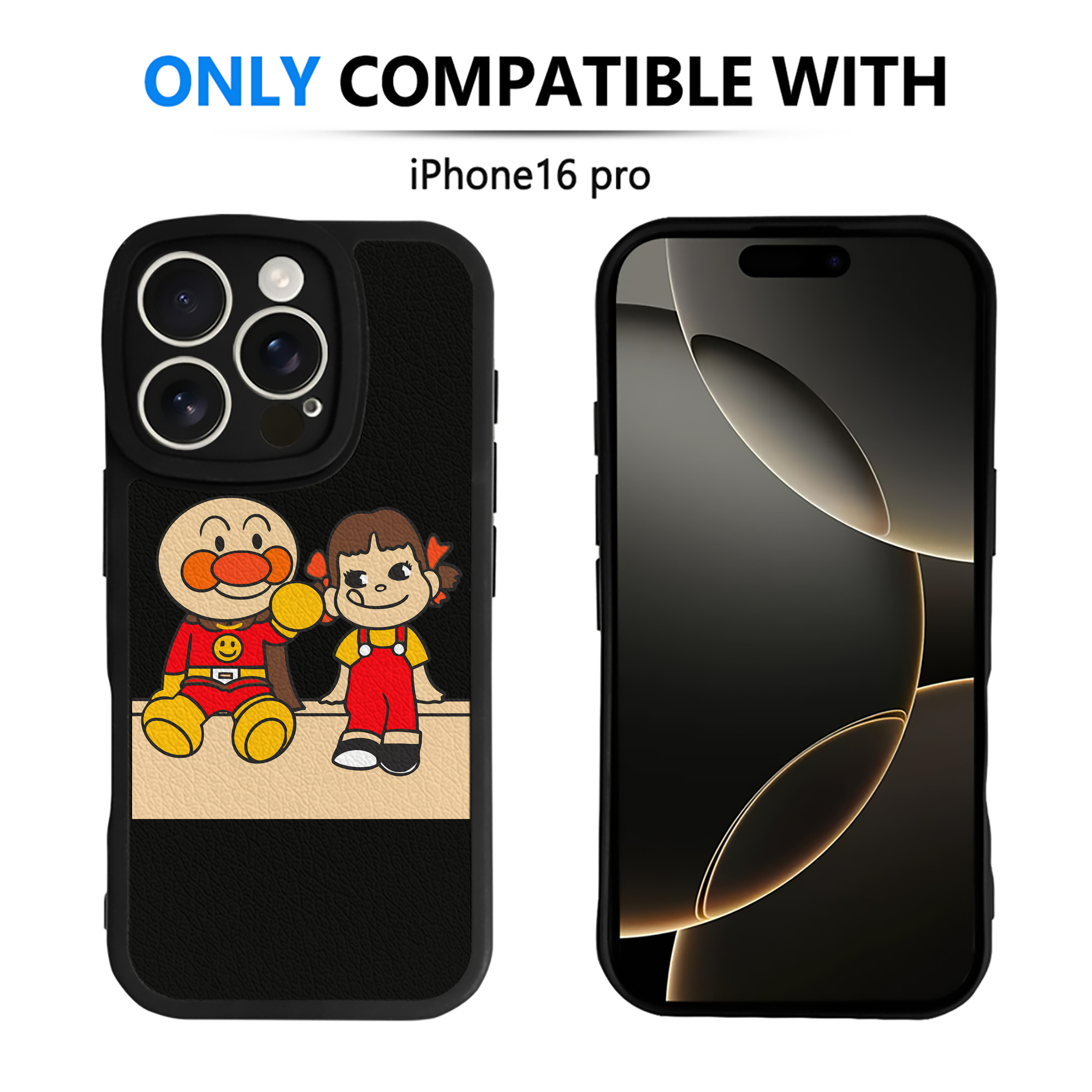 （画像用） アンパンマン Anpanman 【iPhone 16シリーズ対応】シリコンスマホケース（レザー調） 材質：シリコン